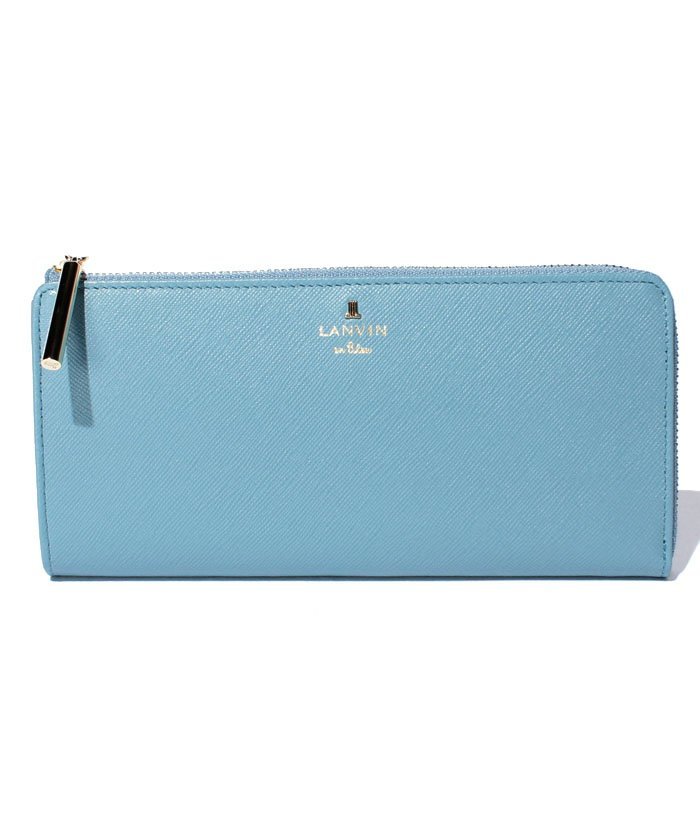 LANVIN en Bleu リュクサンブールカラー Lファスナー長財布 ブルー2 クイーポ 財布・ポーチ・ケース 財布 イエロー グリーン ベージュ グレー ブルー【送料無料】