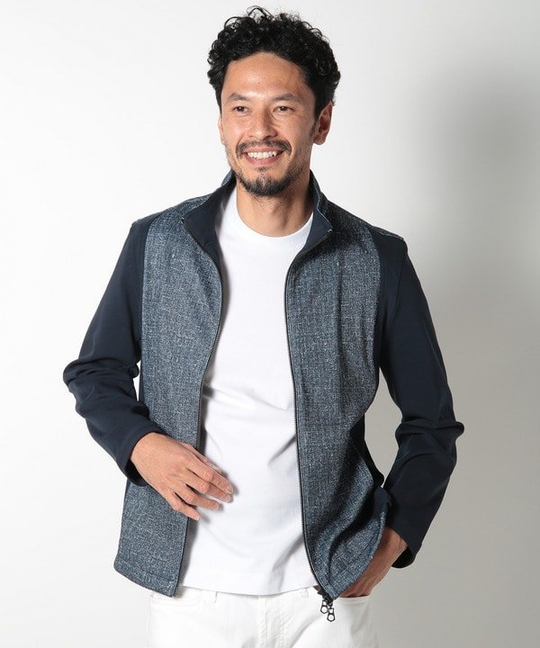 【SALE／50%OFF】MEN'S BIGI 【ACTIVE TAILOR】スタンドジップアップブルゾン メンズ ビギ ジャケット・アウター ブルゾン・ジャンパー ブラック ネイビー【送料無料】
