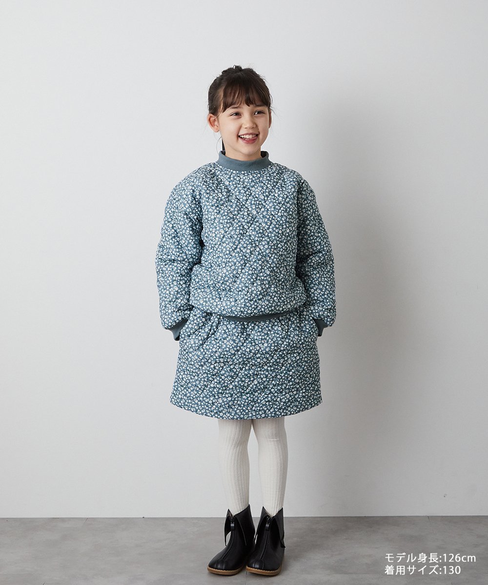 riziere フラワープリントキルティングセットアップ リジェール スカート その他のスカート ブルー ネイビーのサムネイル