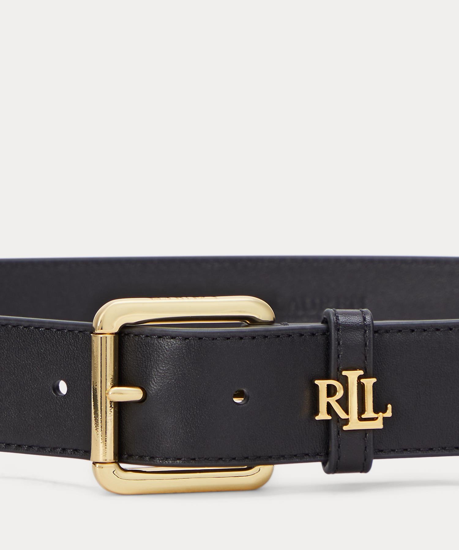 LAUREN RALPH LAUREN ロゴキーパー レザー ベルト ラルフローレン ファッション雑貨 ベルト ブラック【送料無料】
