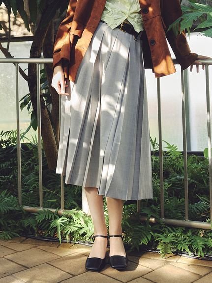 【SALE／50%OFF】Mila Owen プリーツタックスカート ミラオーウェン スカート ロング・マキシスカート【送料無料】 stylife-15520604 Rakuten Fashion サンプル画像3