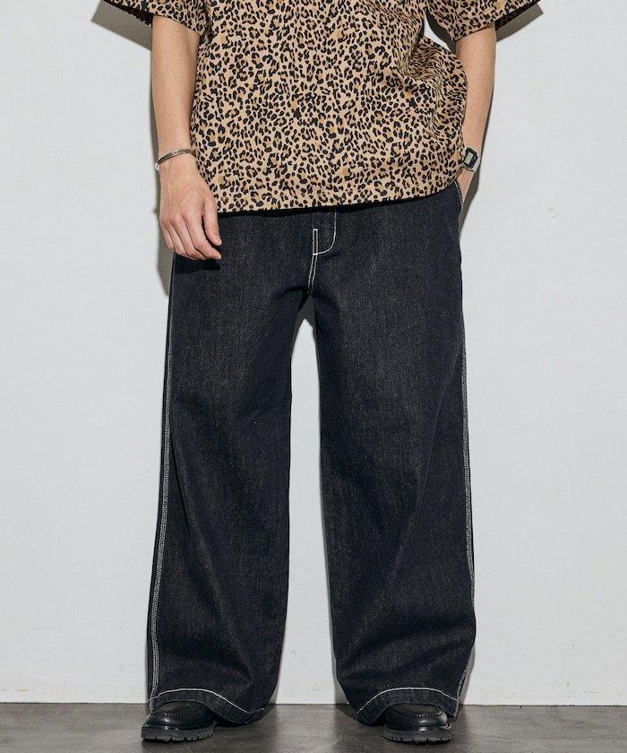 RED KAP 別注 SMU PT-20 DENIM WIDE WORK PANTS フリークスストア パンツ ジーンズ・デニムパンツ ホワイト ブラック ネイビー