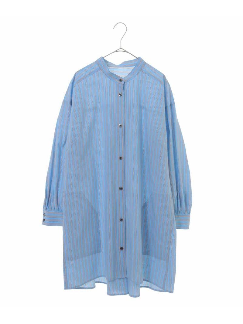 【SALE／70%OFF】HIROKO BIS GRANDE 【洗濯機で洗える】オリジナルストライプチュニックシャツ ヒロコ ビス グランデ ワンピース・ドレス チュニック ベージュ グリーン ブルー【送料無料】