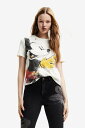 【SALE／49 OFF】Desigual ミッキーマウス Tシャツ デシグアル トップス カットソー Tシャツ ホワイト レッド【送料無料】