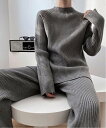 【SALE/30%OFF】Aimoon ニットセットアップ2点セット レディース ミニミニストア スーツ・フォーマル スーツパンツ グリーン グレー【送料無料】