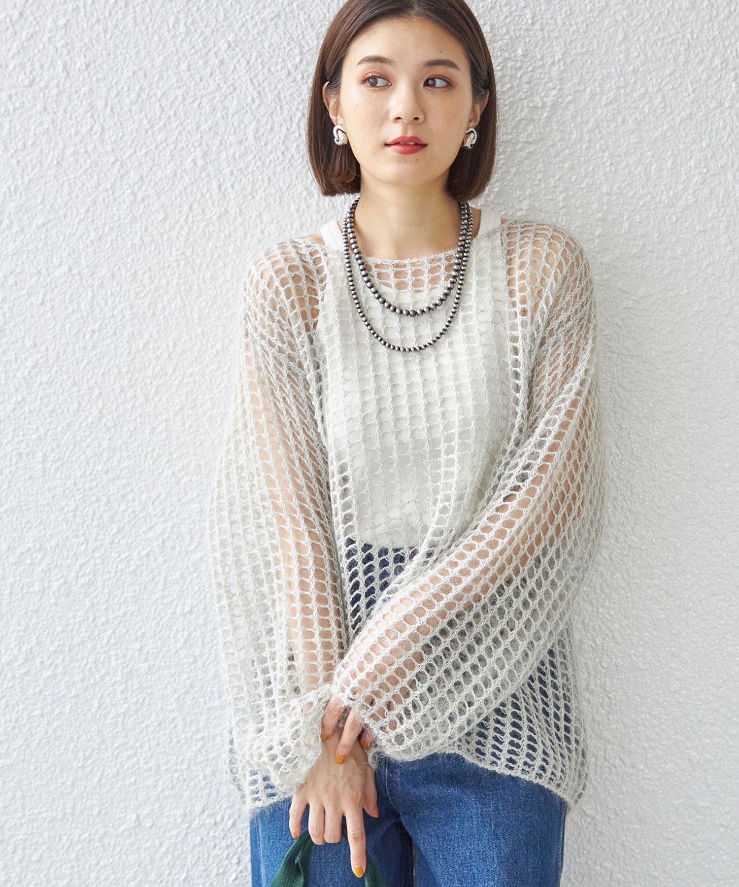 【SALE／70%OFF】SHIPS WOMEN ＜手洗い可能＞モヘヤ メッシュ プルオーバー◇ シップス トップス ニット グレー ブルー【送料無料】