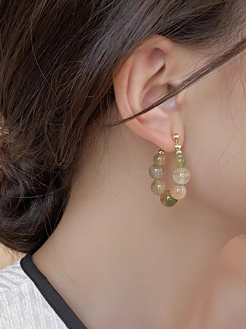 オリエンタルフープピアス スレンダー アクセサリー・腕時計 ピアス ゴールド