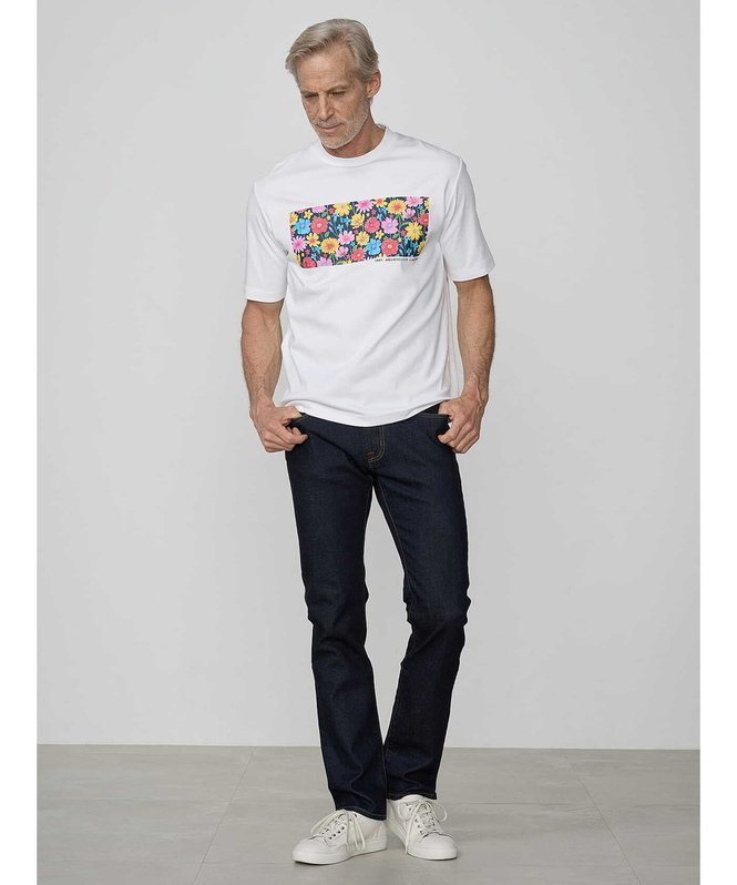 【SALE／30%OFF】Aquascutum MEN FLOWER PRINT TSHIRT アクアスキュータム トップス カットソー・Tシャツ ホワイト【送料無料】
