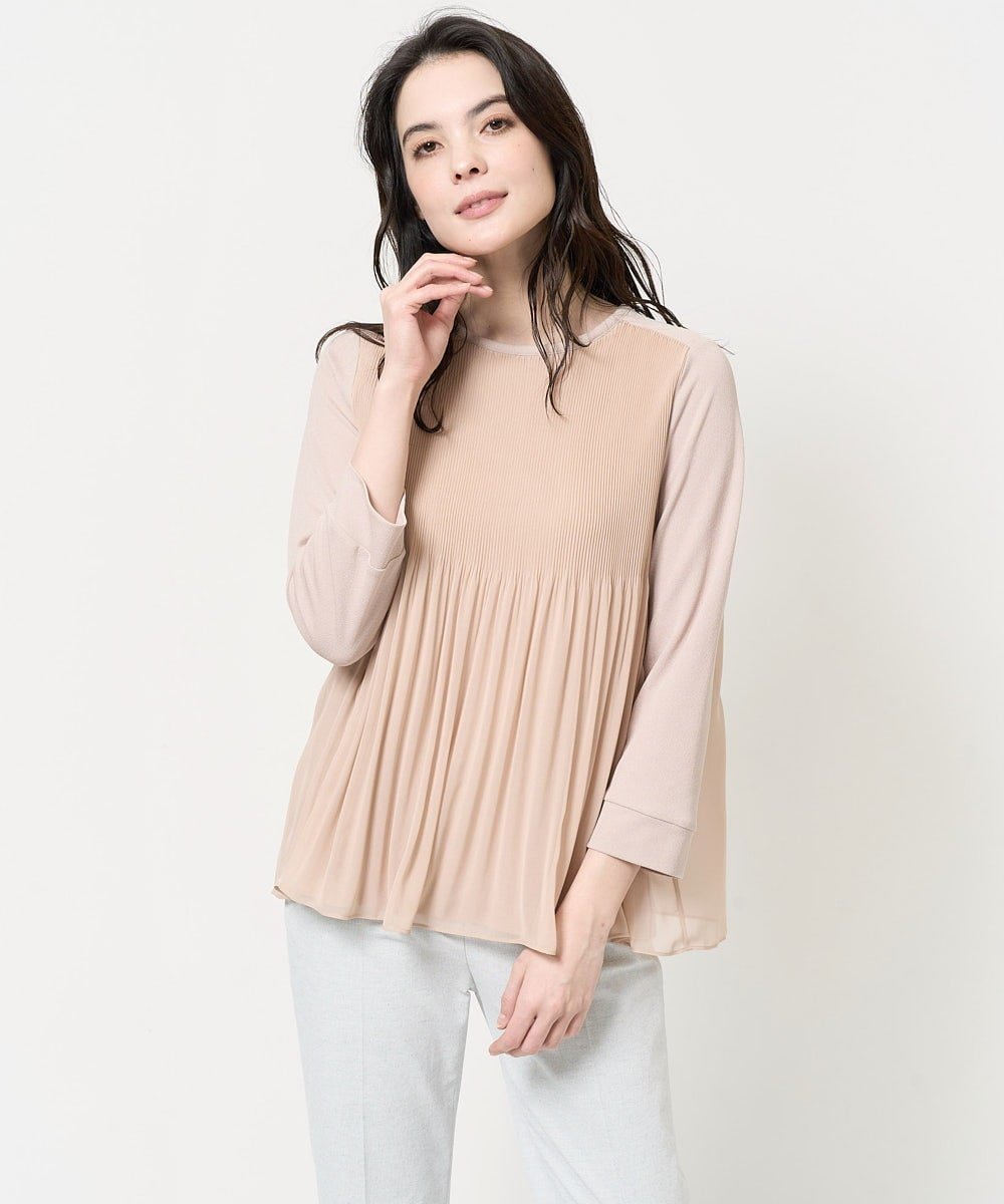 【SALE／50%OFF】CHRISTIAN AUJARD（小さいサイズ） プリーツデザインカットソー メゾンドゥサンク トップス カットソー・Tシャツ ピンク【送料無料】