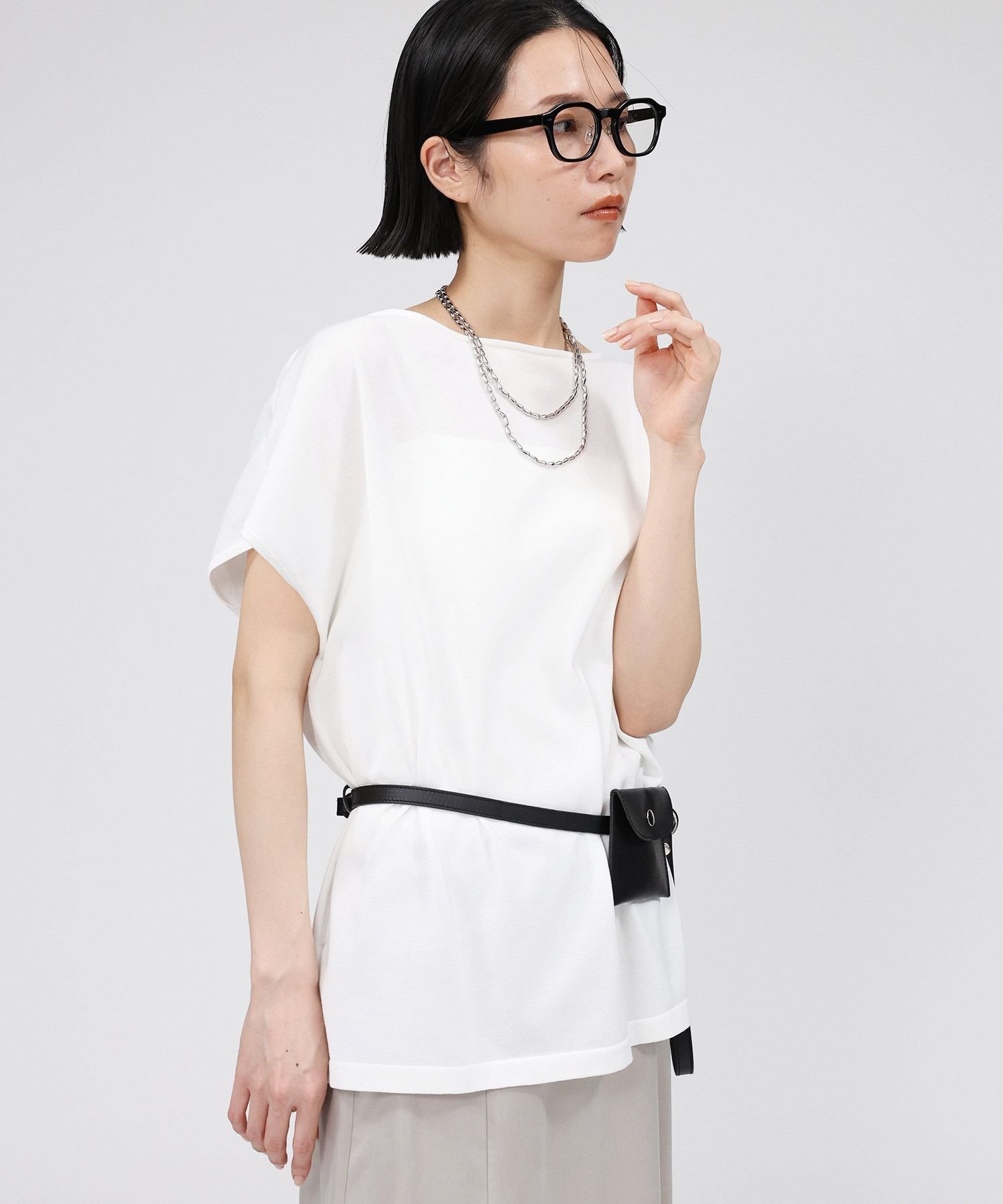 【SALE／60%OFF】BABYLONE コットンストレッチプルオーバー バビロン トップス カットソー・Tシャツ ブルー ブラック ホワイト【送料無料】