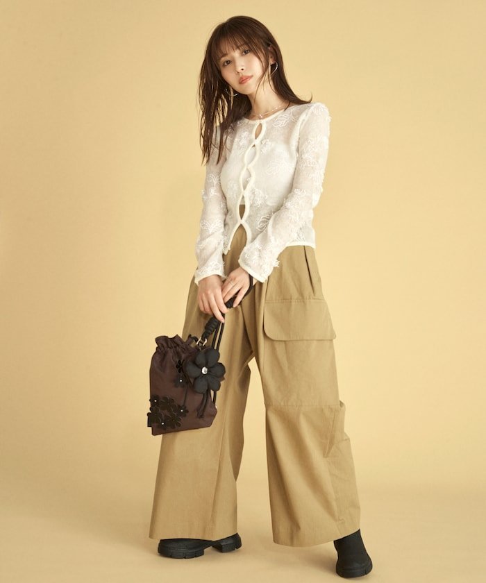 【SALE／60%OFF】Firsthand ハイカウント チノワイドパンツ 25AW フリークスストア パンツ チノパンツ ブラック ブラウン【送料無料】