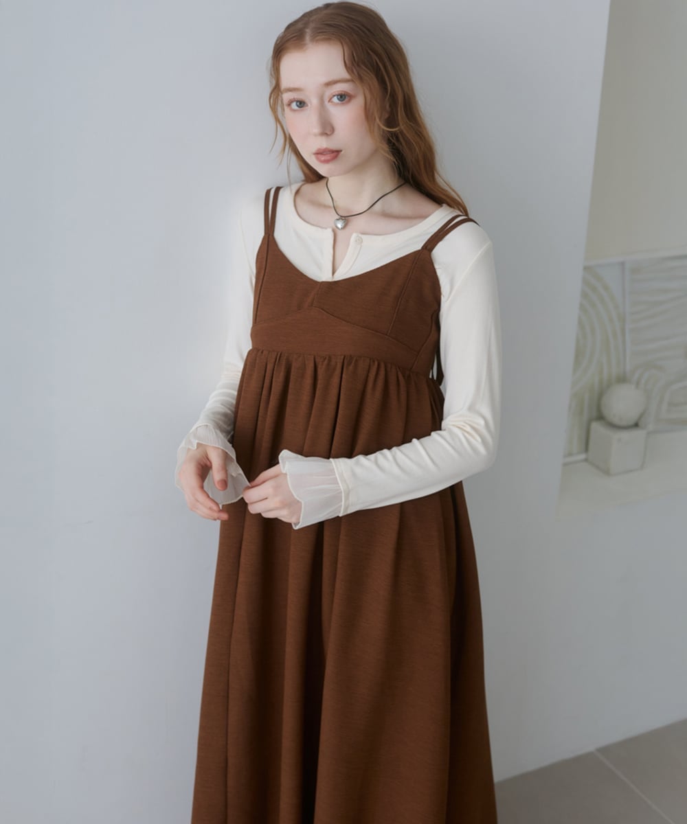 Bab 《2025秋》【低身長向けサイズあり】ビスチェライクフレアキャミワンピース バブ / ブージュルード..