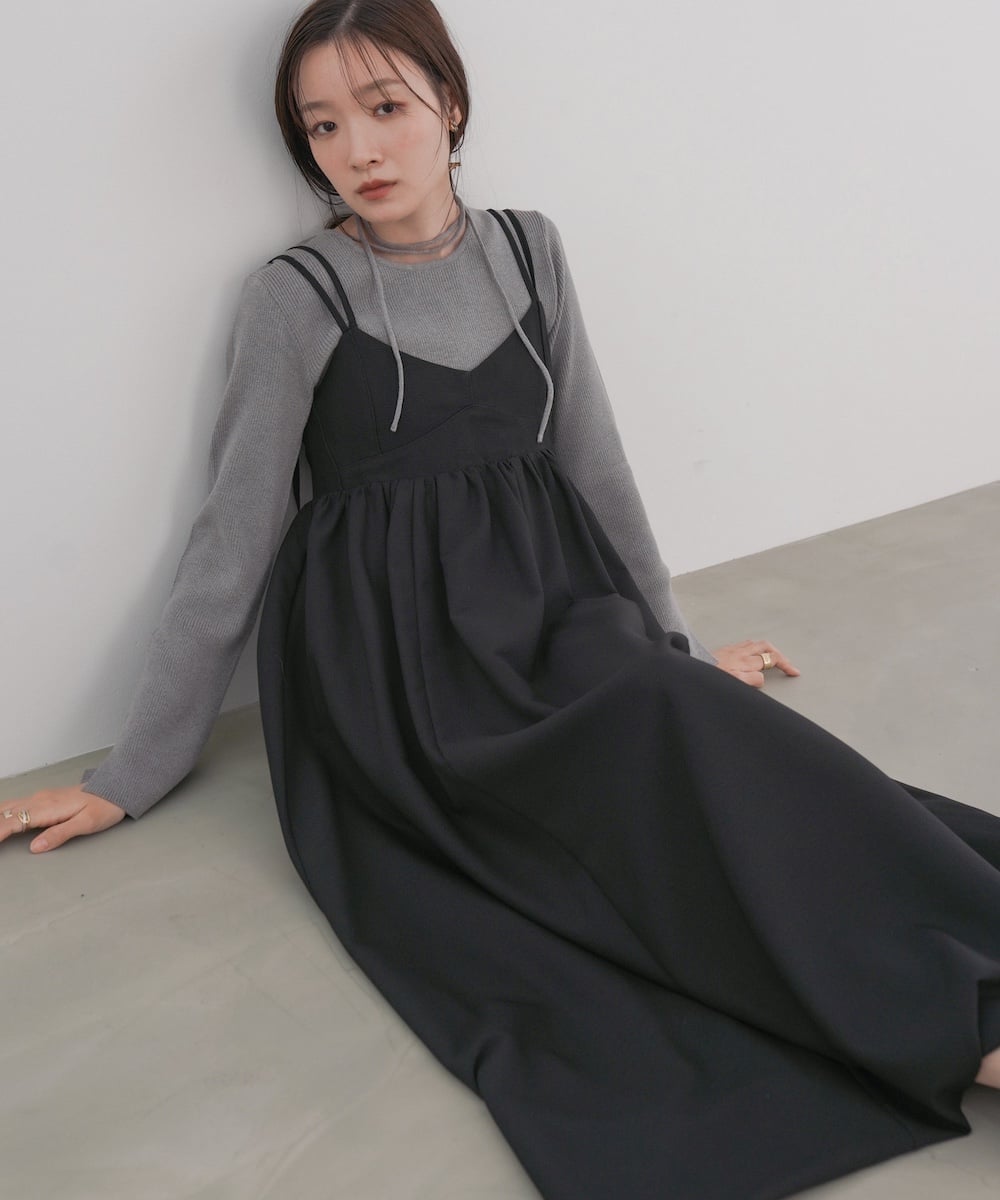 【SALE／50%OFF】Bab 【低身長向けサイズあり】ビスチェライクフレアキャミワンピ...