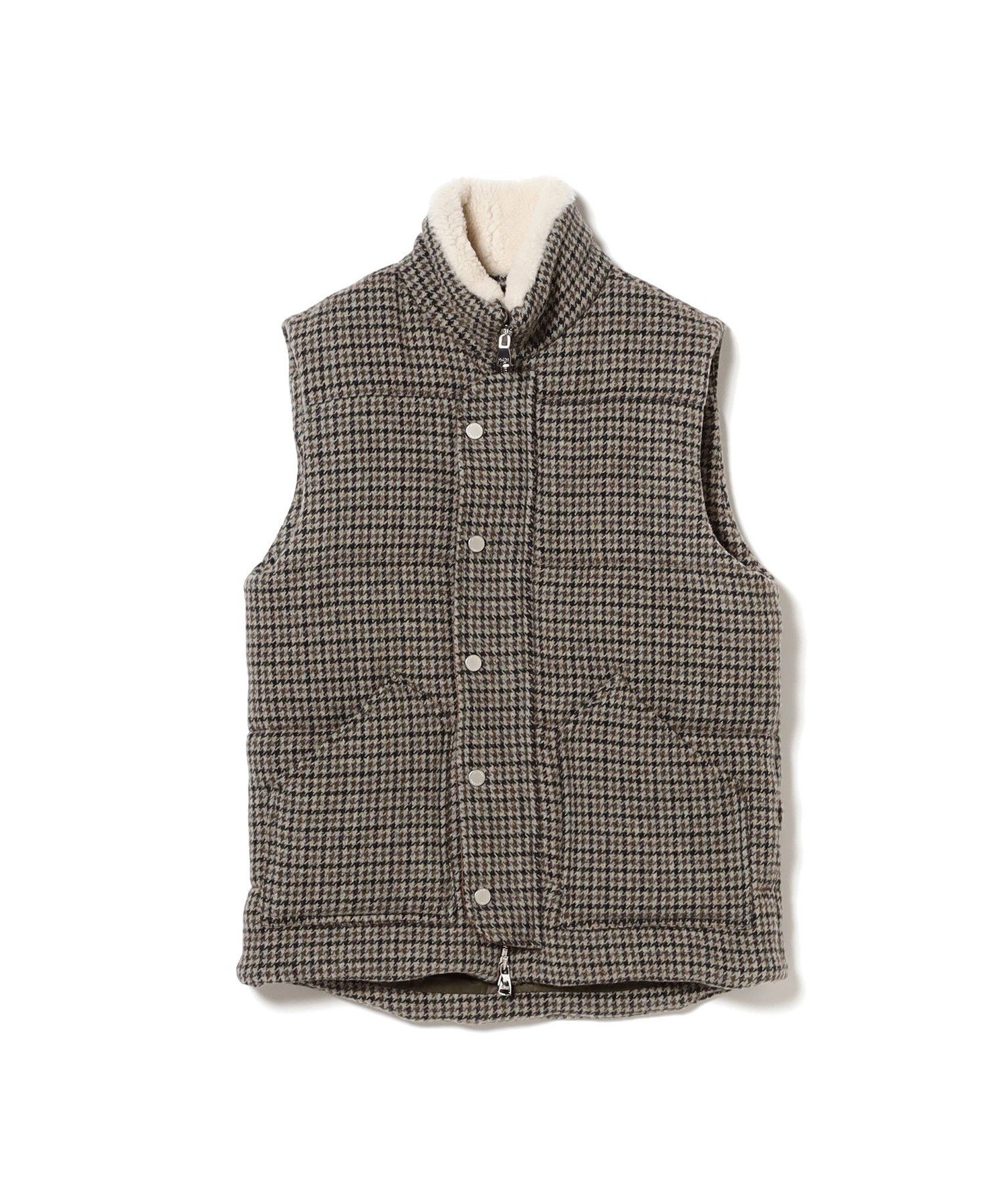 【SALE／30%OFF】Brilla per il gusto VALSTAR / ハウンドトゥース パデッドベスト ビームス メン ジャケット・アウター その他のジャケット・アウター グレー【送料無料】