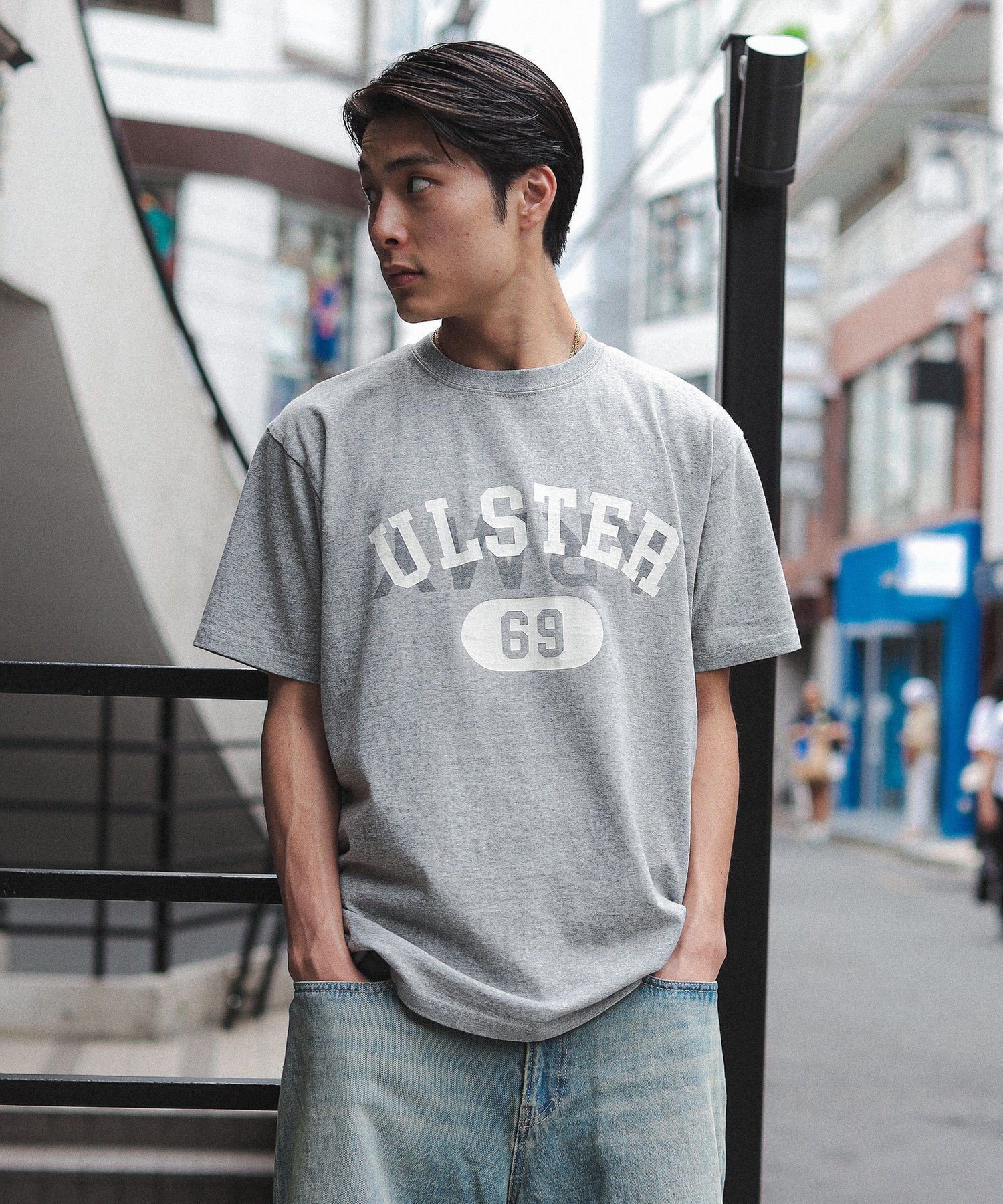 【SALE／30%OFF】BEAMS T ARMY PRINT T-Shirt ビームス アウトレット トップス カットソー・Tシャツ グレー ネイビー【送料無料】