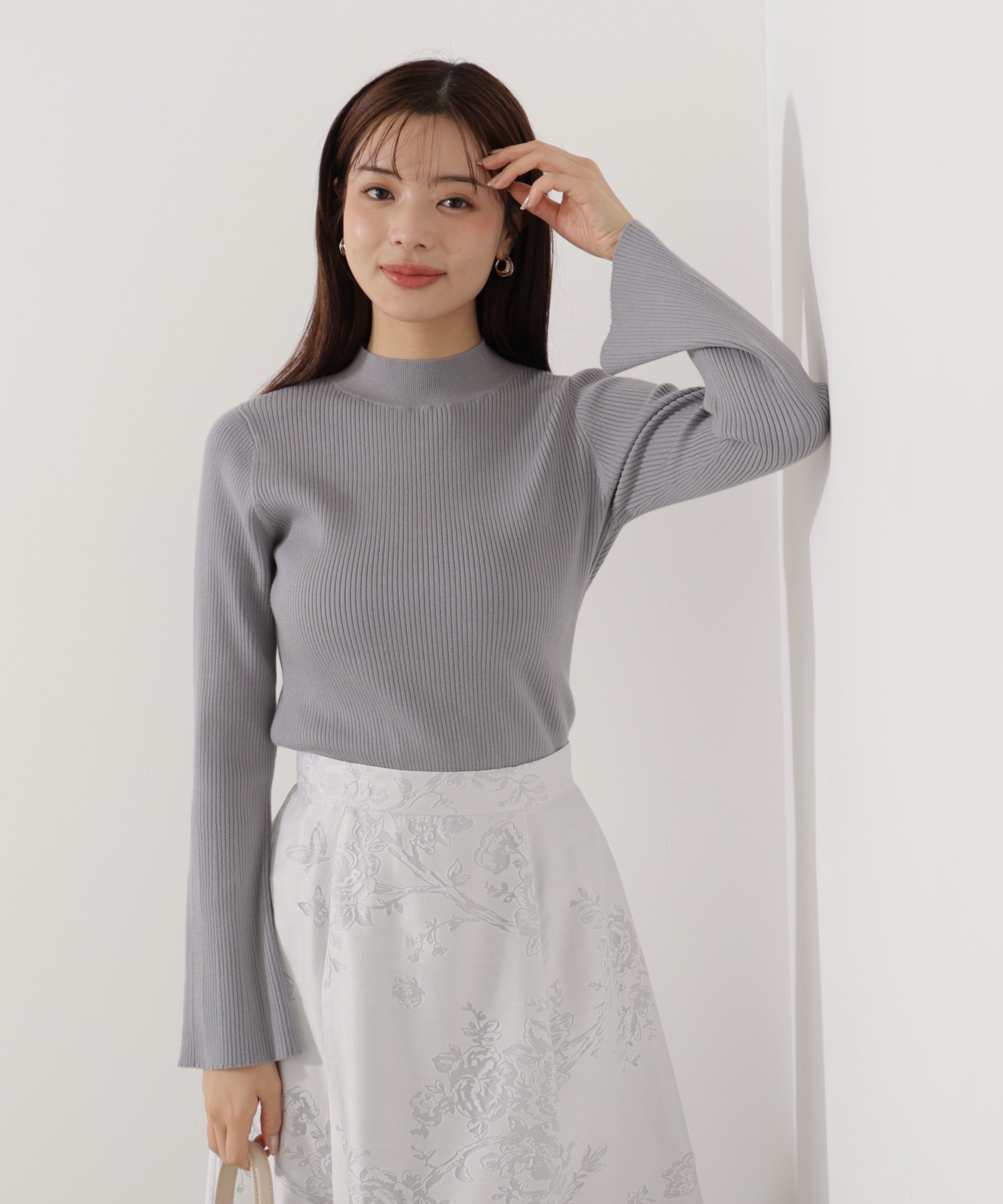 PROPORTION BODY DRESSING モックネックベーシックニット プロポーションボディドレッシング トップス ニット ブルー ピンク グレー
