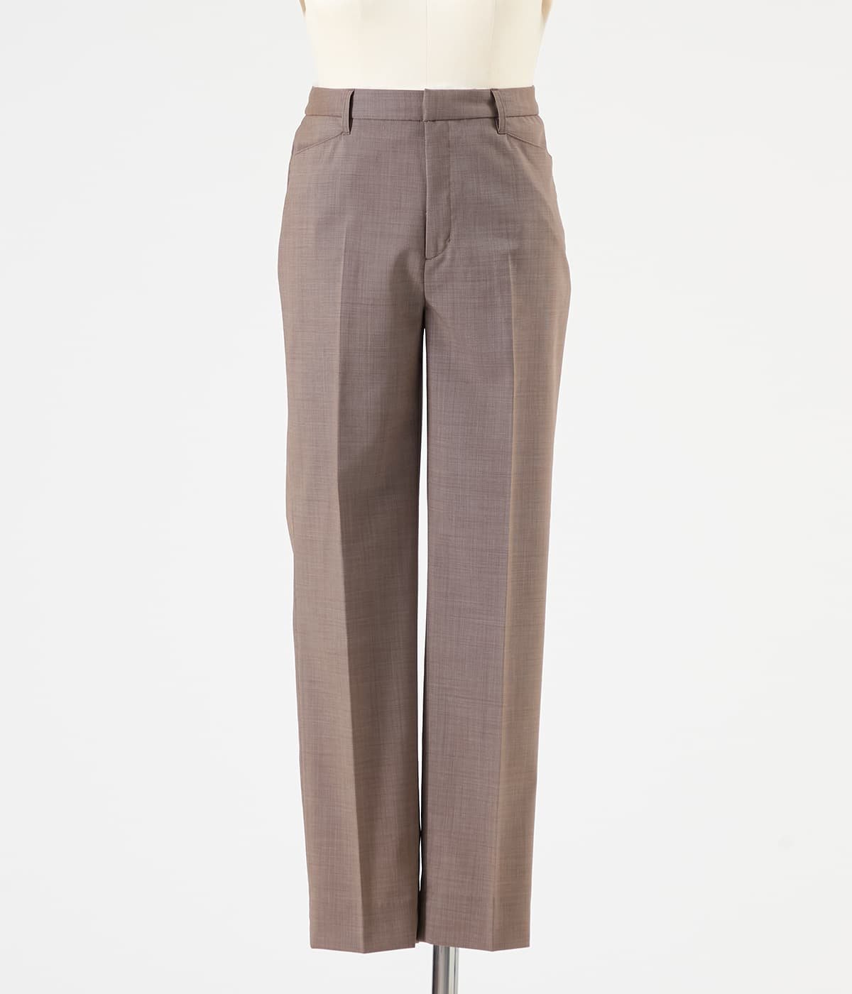 NEWYORKER WOMEN L-SIZE 【L】【ウォッシャブル】ウールピンヘッド テーパードパンツ ニューヨーカー エルサイズ パンツ スラックス・ドレスパンツ ブラウン ネイビー