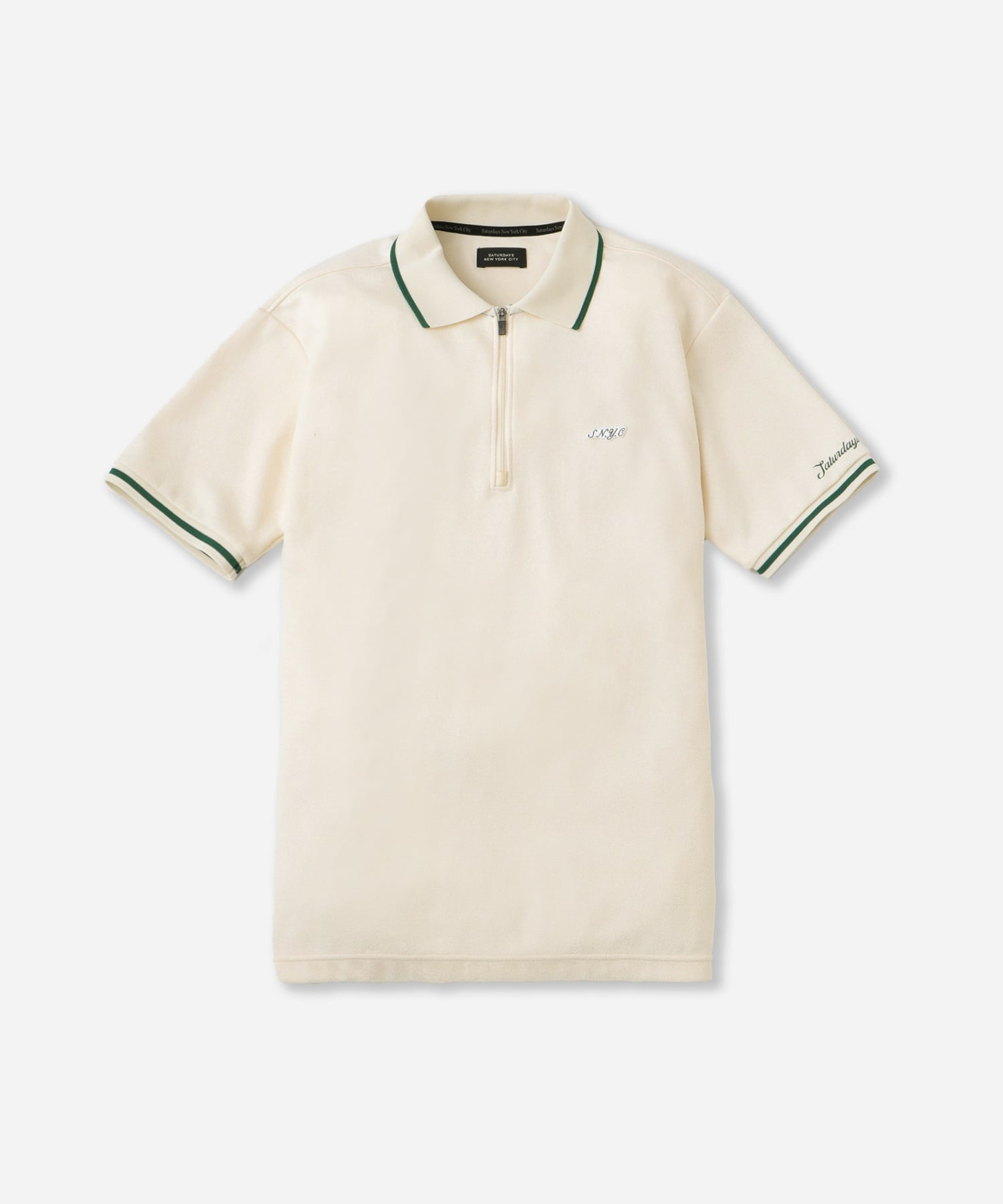 Saturdays Golf SS Half Zip Polo サタデーズ　ニューヨークシティ トップス ポロシャツ ベージュ ブラック【送料無料】
