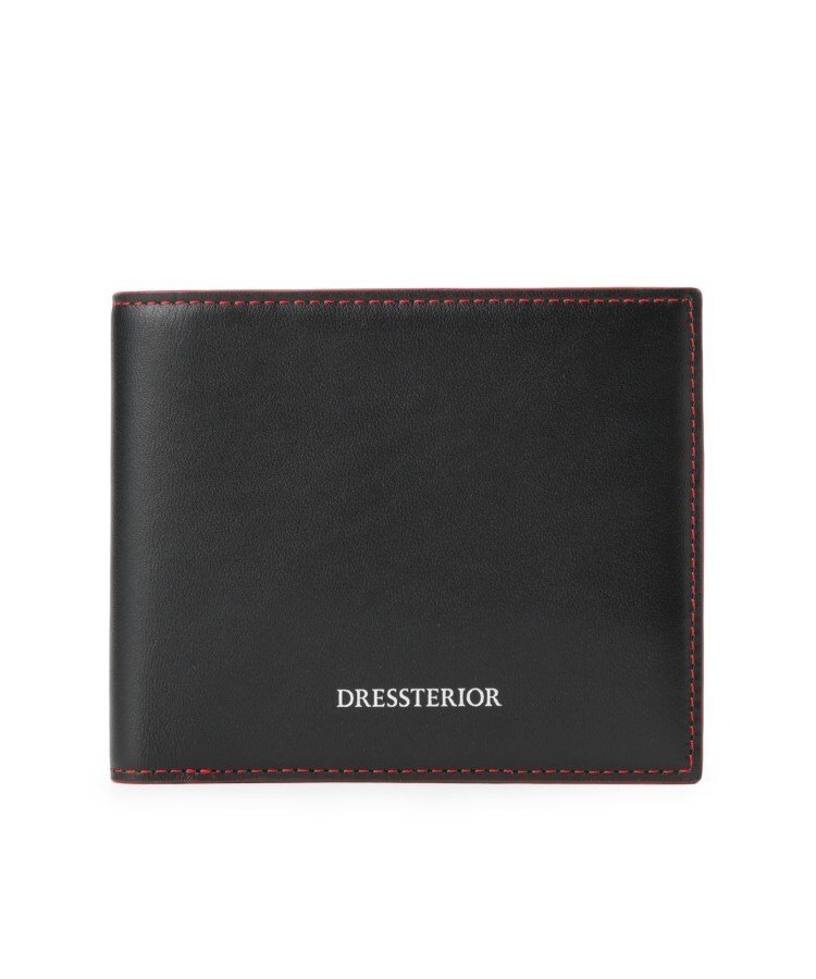 DRESSTERIOR 【本革】リアルレザー 2つ折りウォレット ドレステリア 財布・ポーチ・ケース 財布 ブラック【送料無料】