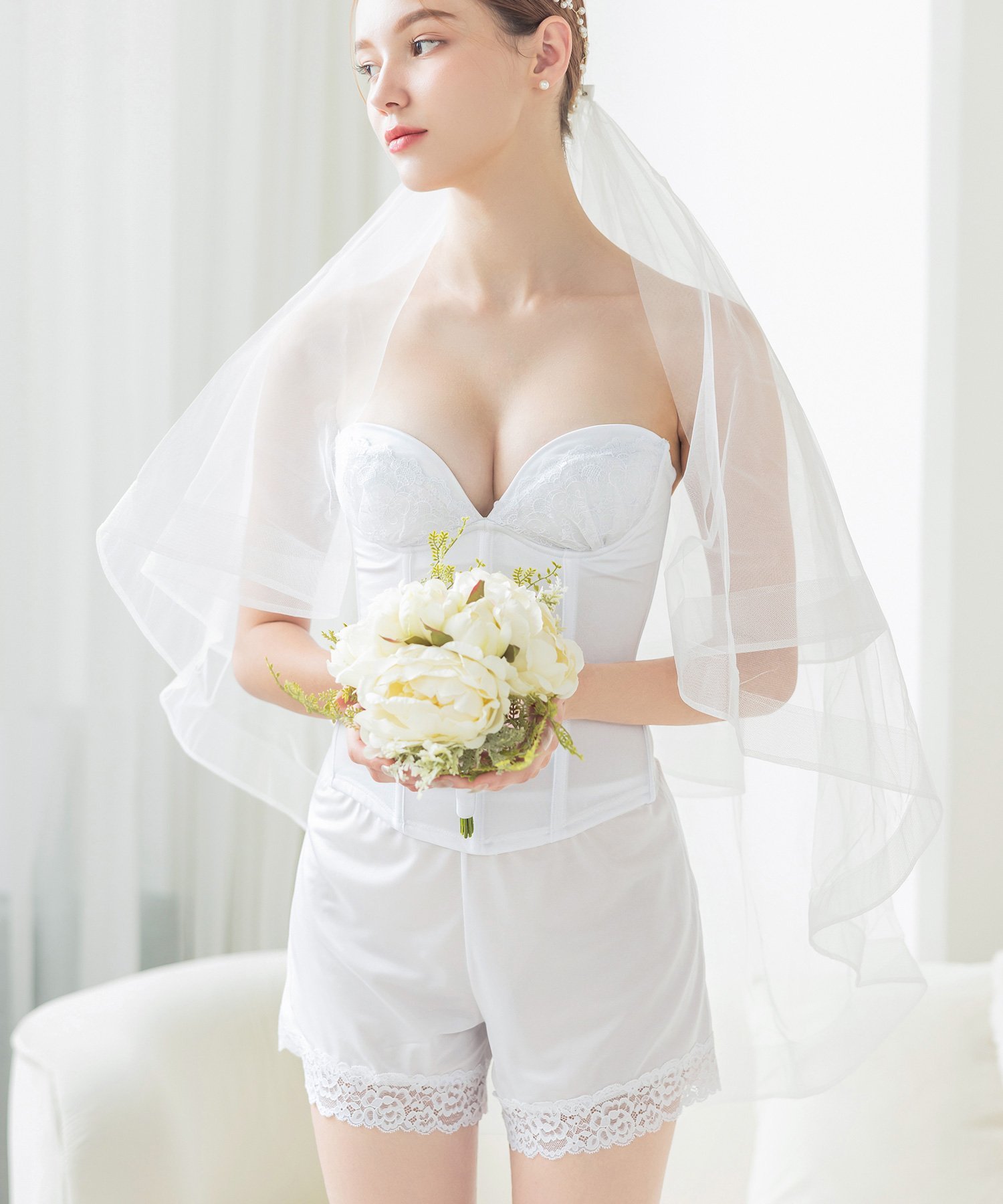 tu-hacci 브라이들 이너 세트《비스체/페티팬츠/패드/조절 훅》글래머 투해치 이너·룸웨어 그 외의 이너·룸웨어 화이트[무료우송]