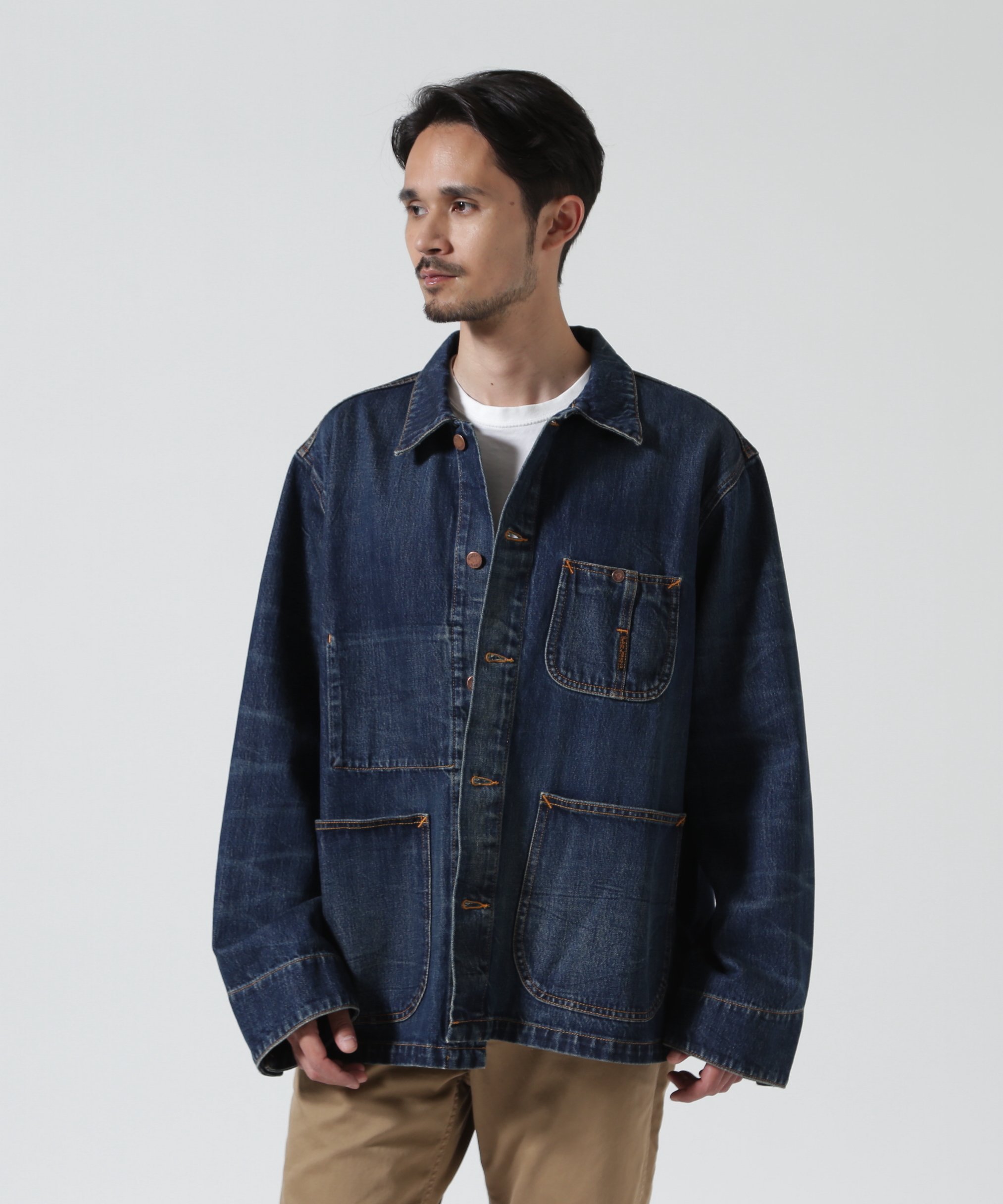 ROYAL FLASH Nudie Jeans/ ヌーディージーンズ/Howie Chore Jacket ロイヤルフラッシュ ジャケット・アウター ブルゾン・ジャンパー ブルー【送料無料】