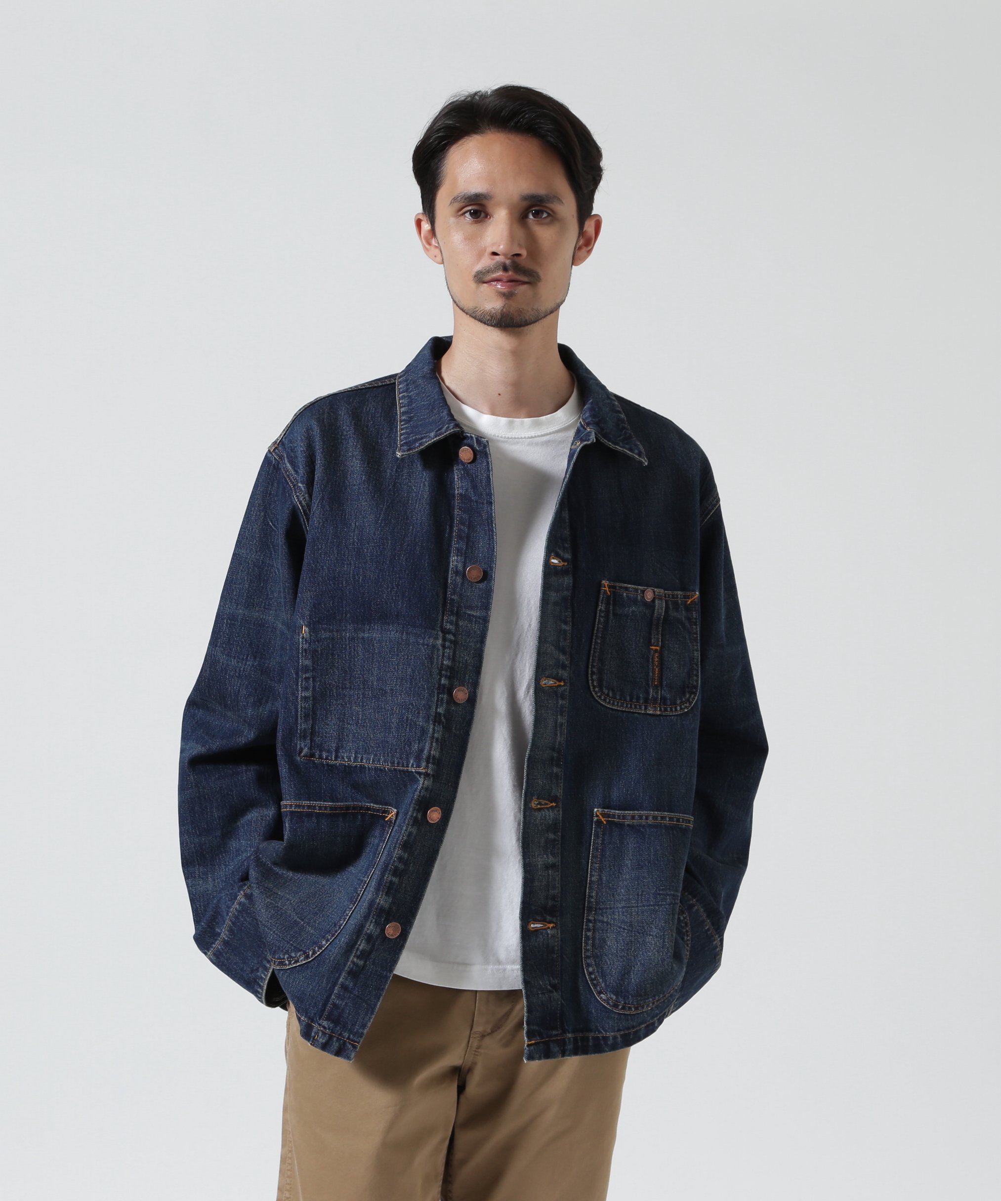 ROYAL FLASH Nudie Jeans/ ヌーディージーンズ/Howie Chore Jacket ロイヤルフラッシュ ジャケット・アウター ブルゾン・ジャンパー ブルー【送料無料】