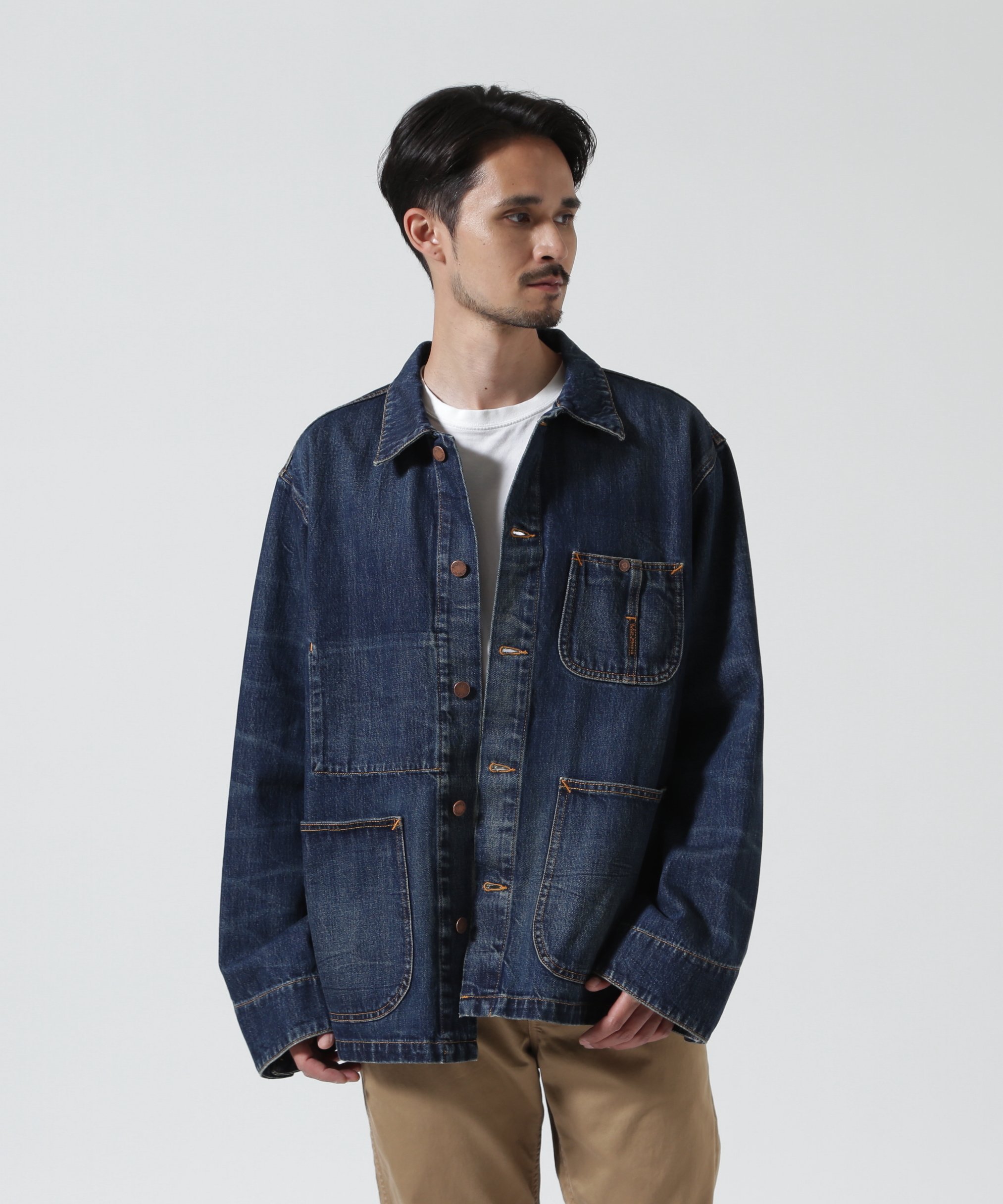 ROYAL FLASH Nudie Jeans/ ヌーディージーンズ/Howie Chore Jacket ロイヤルフラッシュ ジャケット・アウター ブルゾン・ジャンパー ブルー【送料無料】