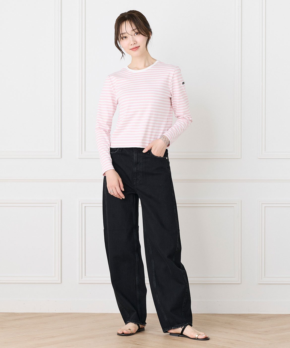 INED カーヴィーデニム THE ROMY《upper hights》 イネド パンツ ジーンズ・デニムパンツ ブラック