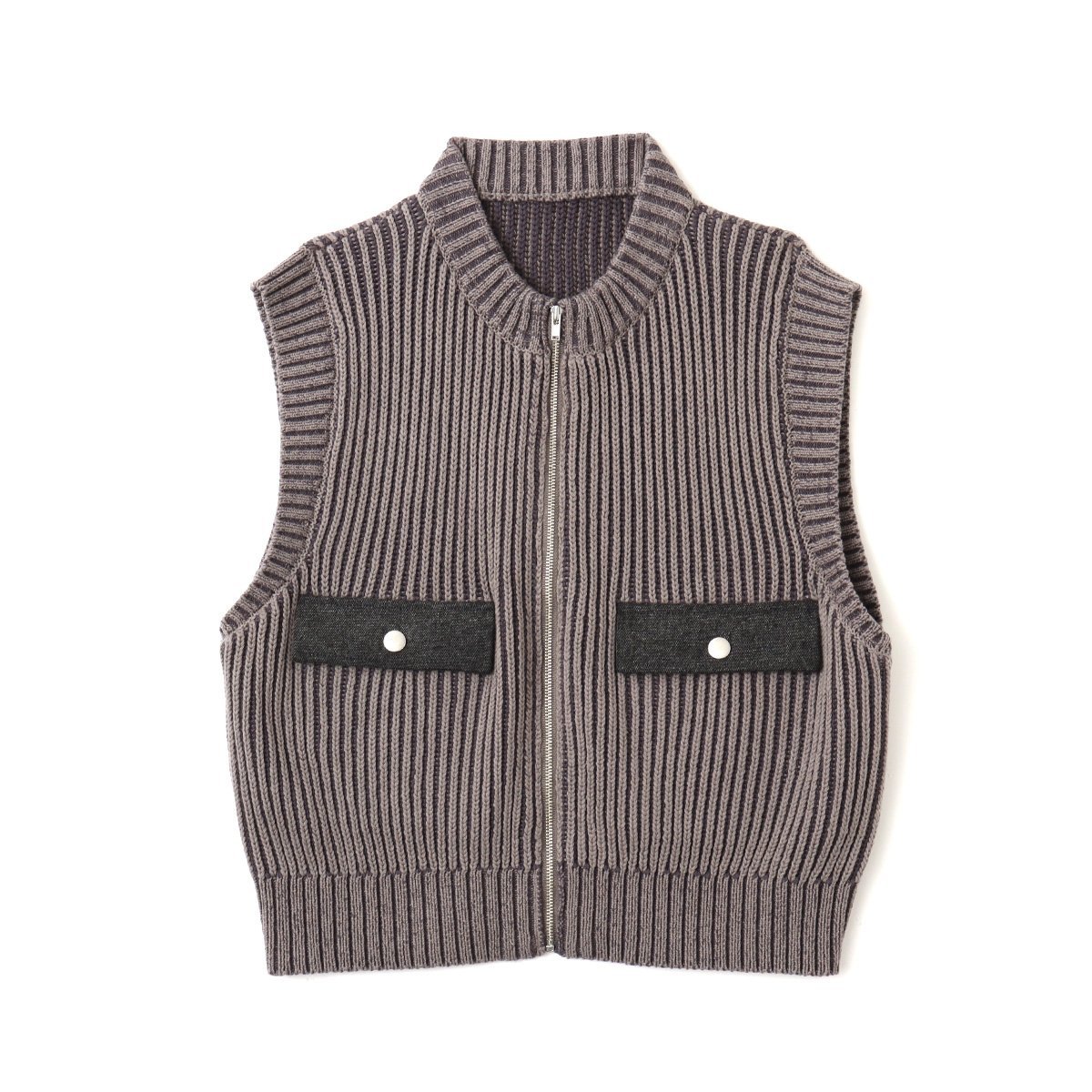 atmos pink atmos pink Pigment Knit Vest BLACK アトモス トップス ベスト・ジレ ブラック【送料無料】