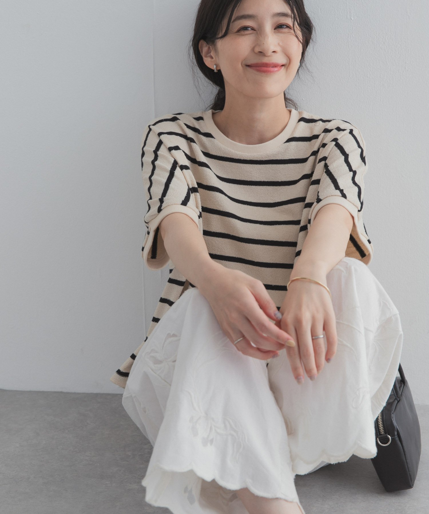 【SALE／60%OFF】URBAN RESEARCH DOORS ブークレボーダープルオーバー アーバンリサーチドアーズ トップス カットソー・Tシャツ ブルー ホワイト