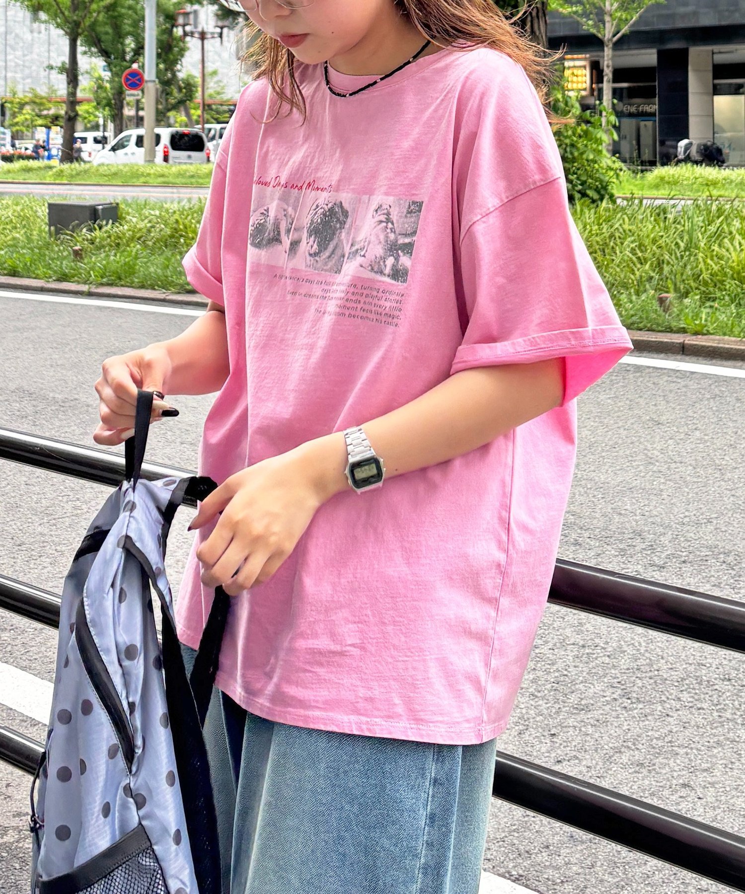 パウダー半袖T シーピーシーエム トップス カットソー・Tシャツ イエロー ピンク ネイビー ベージュ ホワイト グレー