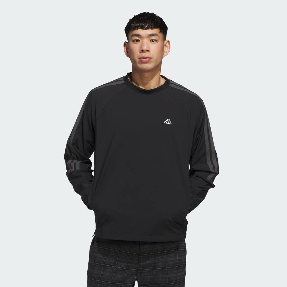 adidas 【公式】アディダス adidas 返品可 スリーストライプス クルーネック スウェット アディダス ジャケット・アウター ブルゾン・ジャンパー ブラック【送料無料】