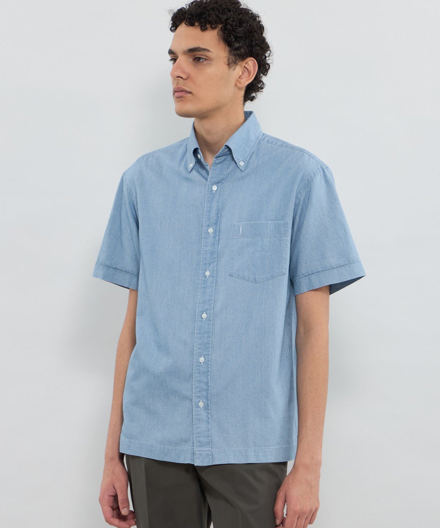 MACKINTOSH LONDON ノンツイストコットンデニムハーフボタンダウンシャツ マッキントッシュ ロンドン トップス シャツ・ブラウス ブルー【送料無料】