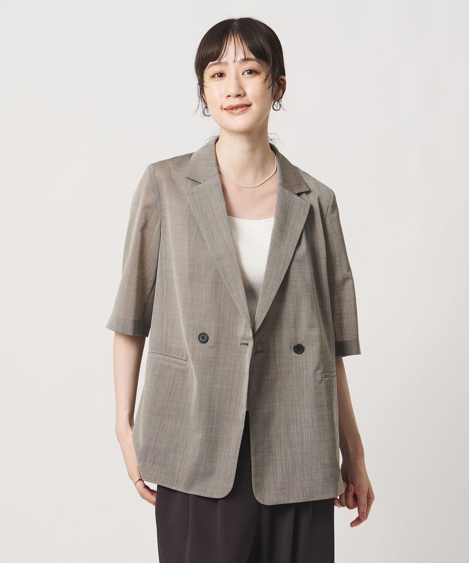 UNITED ARROWS シアー テーラードジャケット -ウォッシャブル- ユナイテッドアローズ ジャケット・アウター テーラードジャケット・ブレザー ブラック グレー【送料無料】