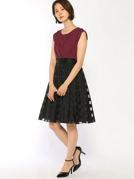 【SALE/46%OFF】INTERPLANET INTERPLANET/(W)チェック切替ドレス インタープラネット ワンピース ノースリーブワンピース ホワイト パープル【送料無料】