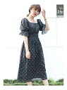 【SALE/58%OFF】dazzlin ランダムフラワードットマキシワンピース ダズリン ワンピース【RBA_S】【RBA_E】
