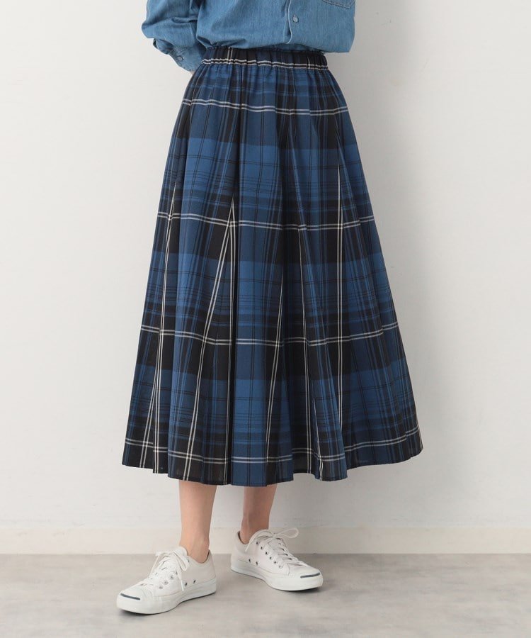 【SALE／55%OFF】Dessin 【秋色登場・ウエストゴム】映えチェックスカート(XS~L) デッサン スカート ロング・マキシスカート レッド ブラックのサムネイル