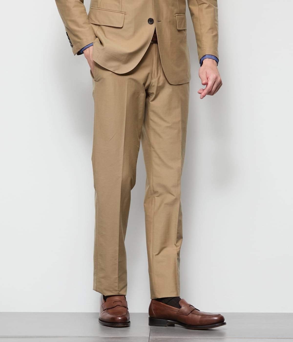 NEWYORKER MEN MOVING COMFORT ソラーロ スラックス(セットアップ対応) ニューヨーカー パンツ スラックス・ドレスパンツ ベージュ