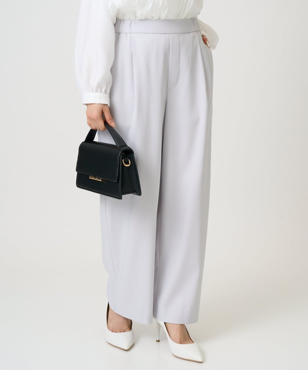 MK MICHEL KLEIN（小さいサイズ） 【小さいサイズ】TRストレッチワイドパンツ/洗える メゾンドゥサンク パンツ その他のパンツ ブラック