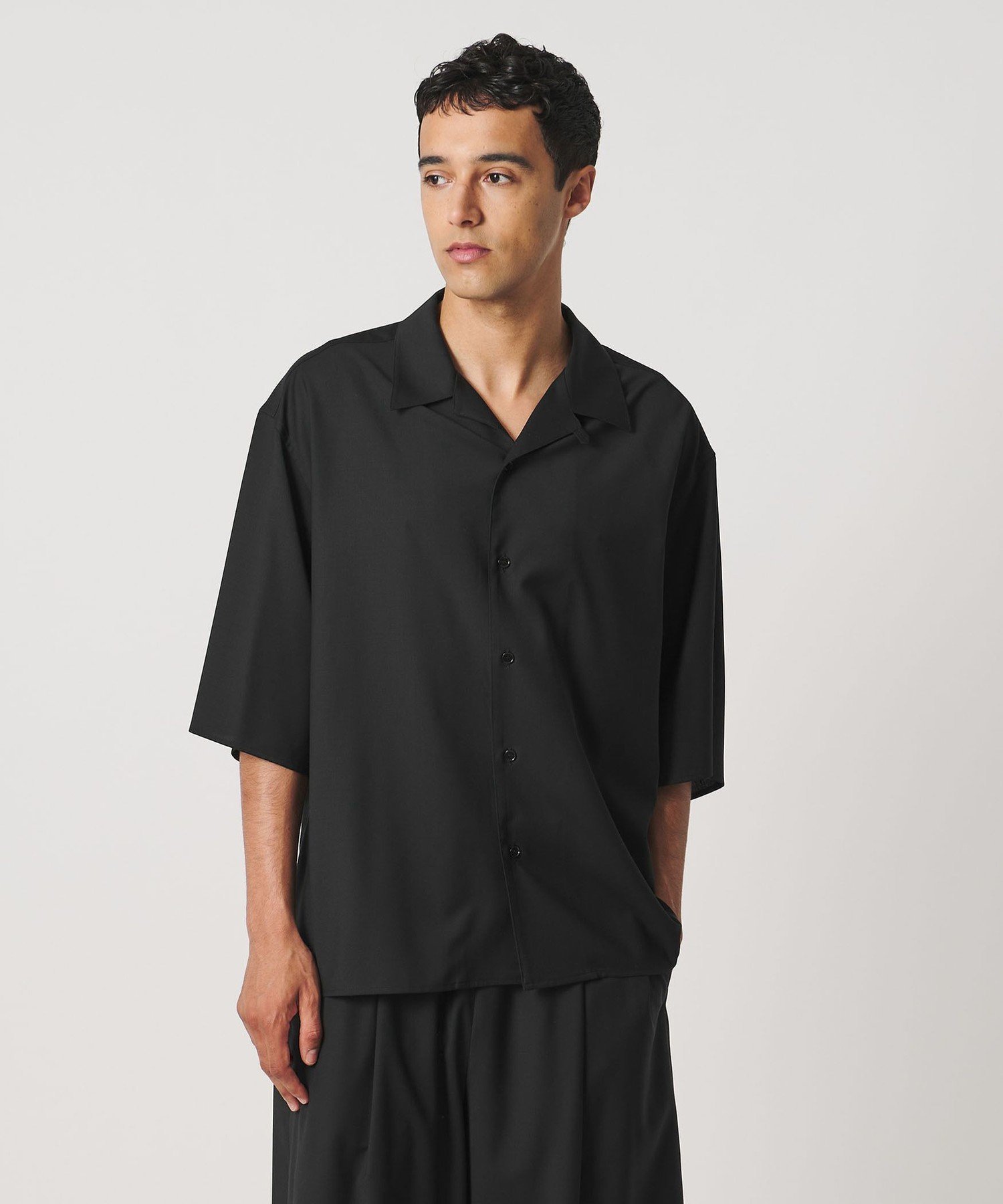 ＜LOEFF＞トロピカルウール オープンカラー シャツ MENS ユナイテッドアローズ トップス シャツ・ブラウス ブラウン ワインレッド ブラック
