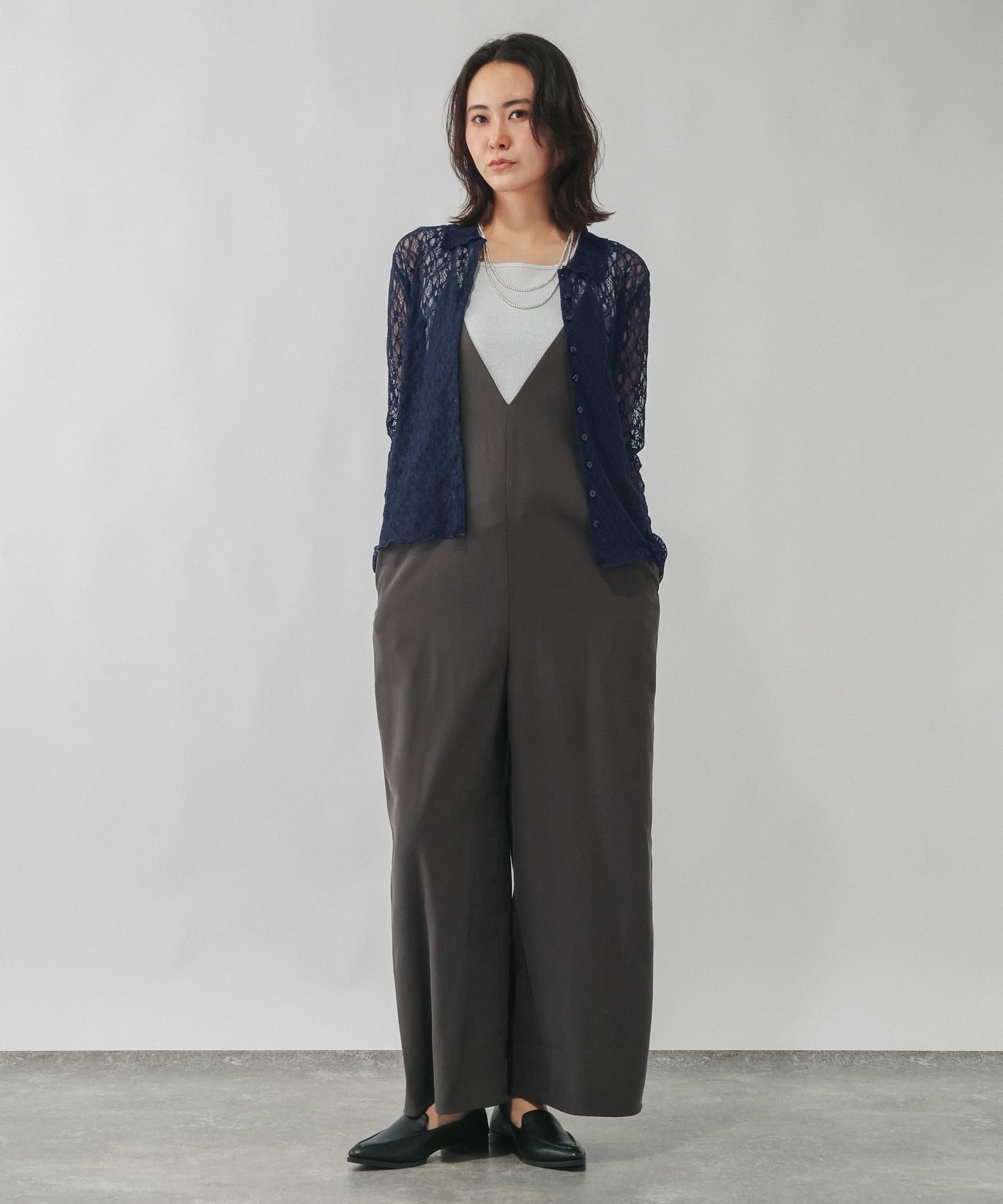 GLOBAL WORK ストレッチソウレースポロエリ/1054491 グローバルワーク トップス シャツ・ブラウス ベージュ ネイビー stylife-15831429 Rakuten Fashion サンプル画像3