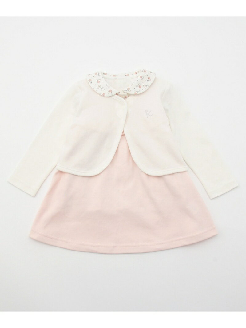 組曲 KIDS 【80-90cm】ボレロ+パステルチェリーカットソー+ワンピース3点セット クミキョク マタニティウェア・ベビー用品 ロンパース・カバーオール ピンク【送料無料】のサムネイル