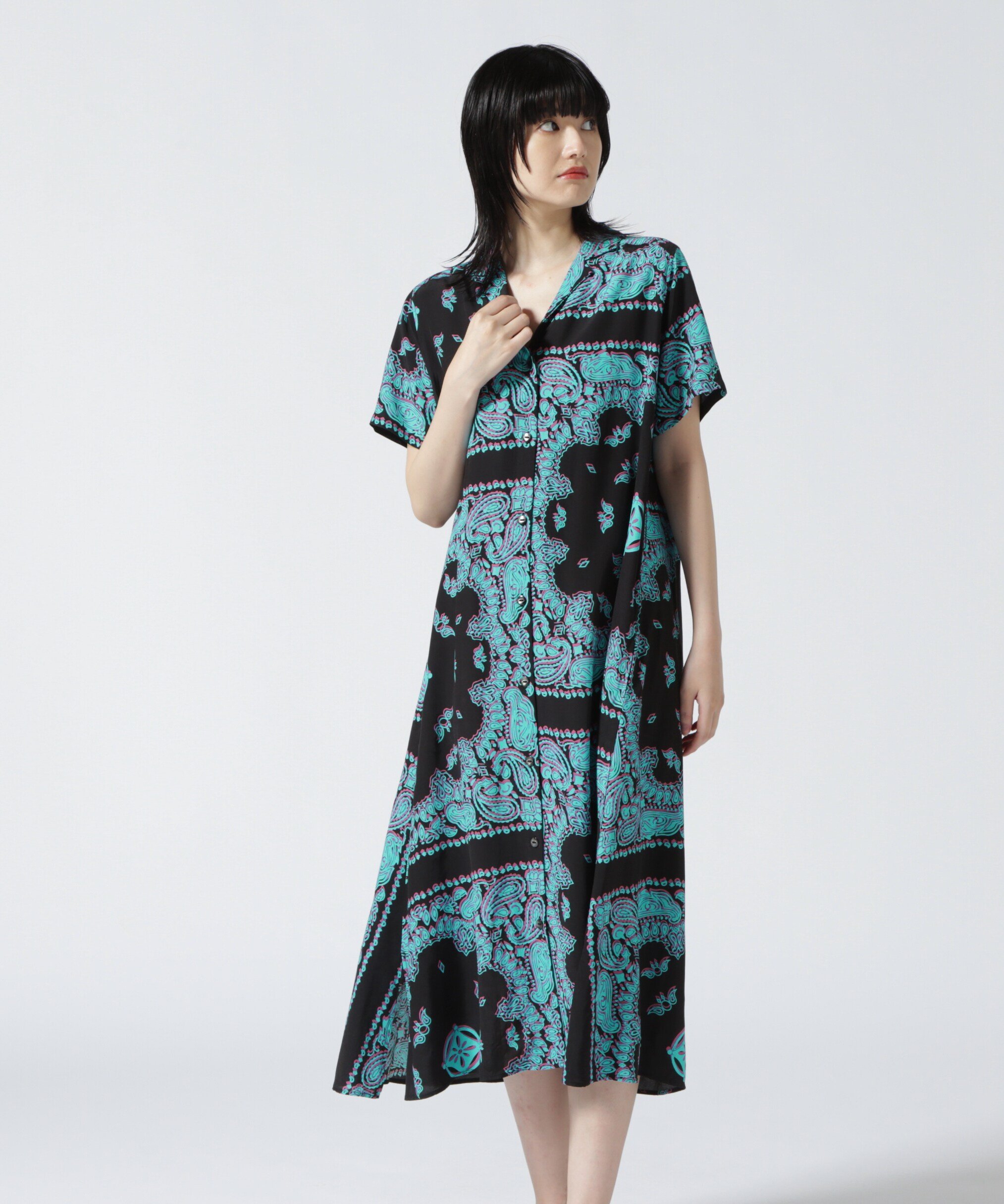 ROYAL FLASH Aloha Blossom/アロハ ブロッサム/HISUIKAZURA/ワンピース ロイヤルフラッシュ ワンピース・ドレス その他のワンピース・ドレス ブラック【送料無料】のサムネイル