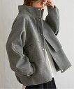 notch. アシメフラップショートコート ノッチ ジャケット・アウター その他のジャケット・アウター ブラック ホワイト グレー【送料無料】(4)