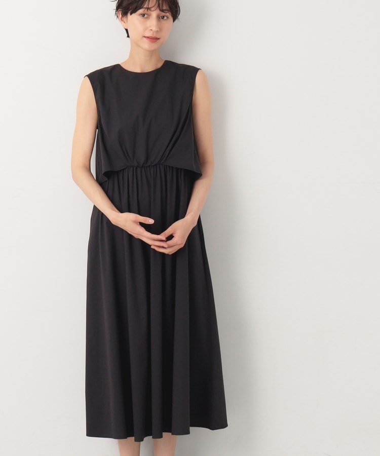 【SALE／50%OFF】Dessin 【洗える】セットアップ風ワンピース デッサン ワンピース・ドレス その他のワンピース・ドレス ブルー ブラック ブラウン【送料無料】のサムネイル