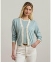 LAUREN RALPH LAUREN ツートーン コットンブレンド カーディガン ラルフローレン トップス カーディガン ブルー【送料無料】(4)