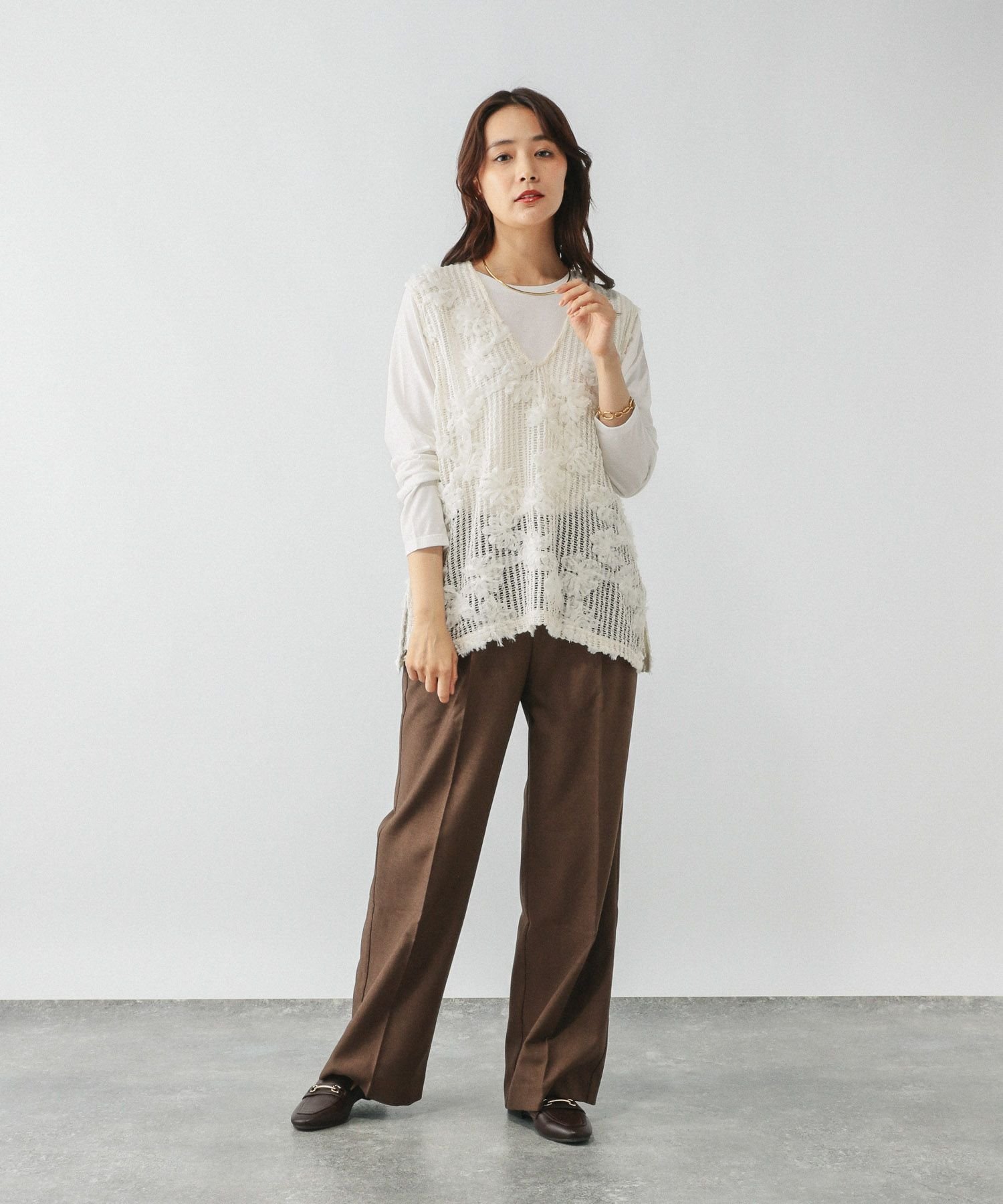 【SALE／50%OFF】GLOBAL WORK モチーフレースベストセット/599565 グローバルワーク トップス ベスト・ジレ ホワイト ブラック stylife-15283972 Rakuten Fashion サンプル画像3