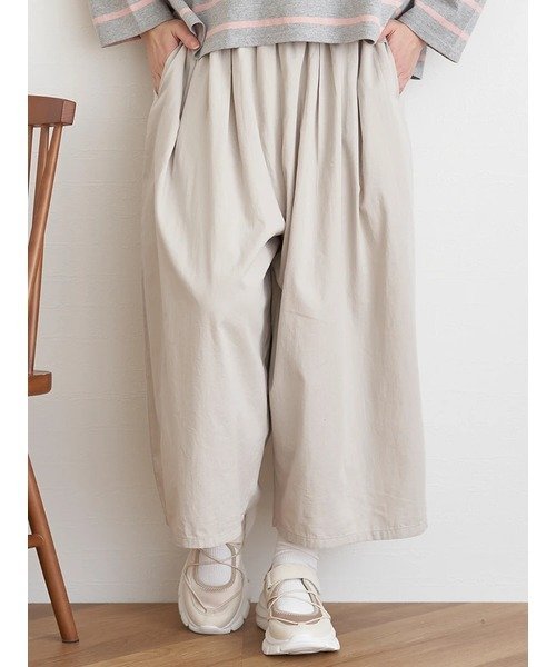 【SALE／50%OFF】Hare no hi ルーズシルエットツイルタックパンツ ルディックパーク パンツ その他のパンツ ブルー グレー