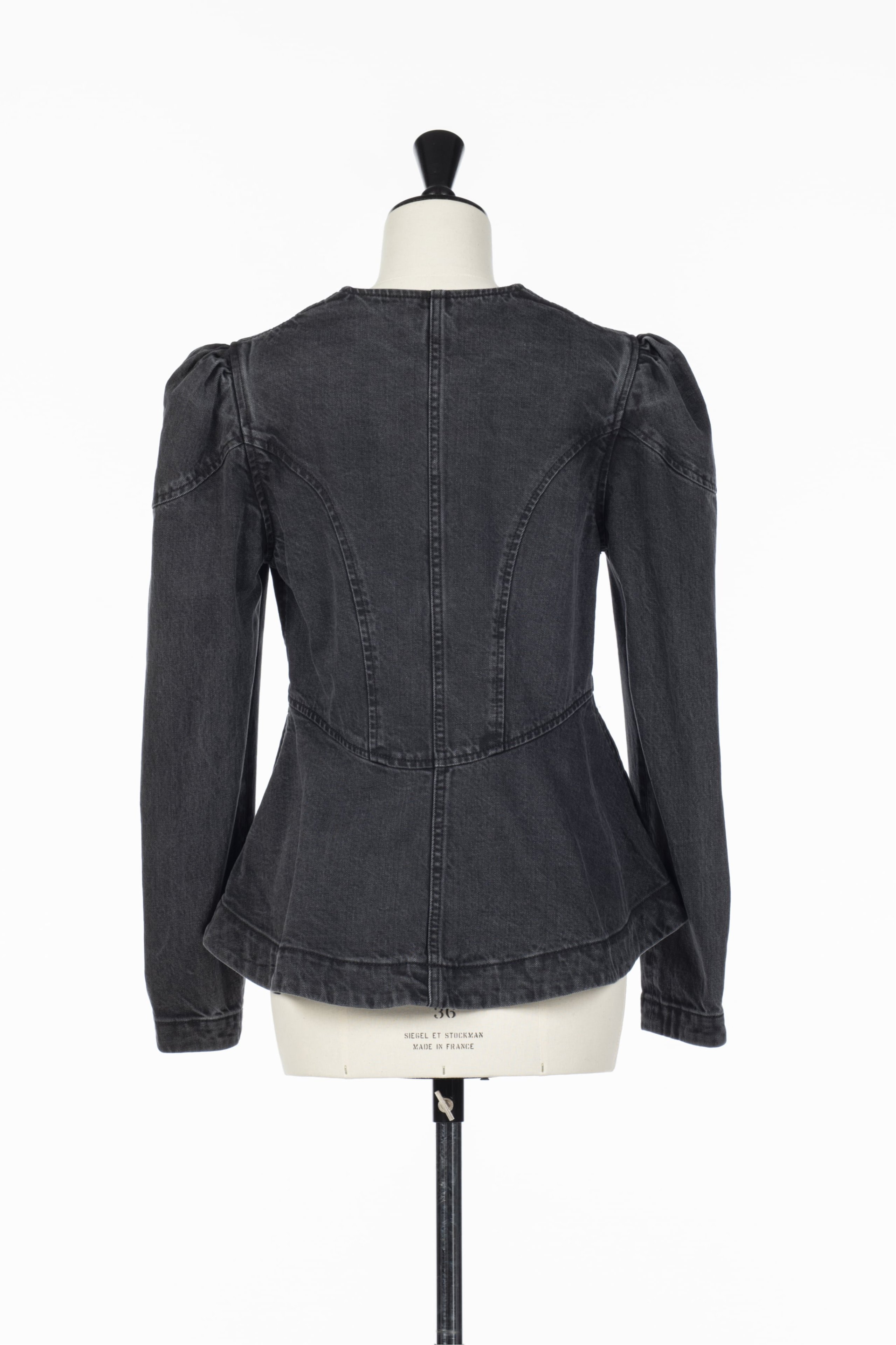 FETICO ORGANIC COTTON DENIM PEPLUM JACKET フェティコ ジャケット・アウター デニムジャケット ブラック【送料無料】