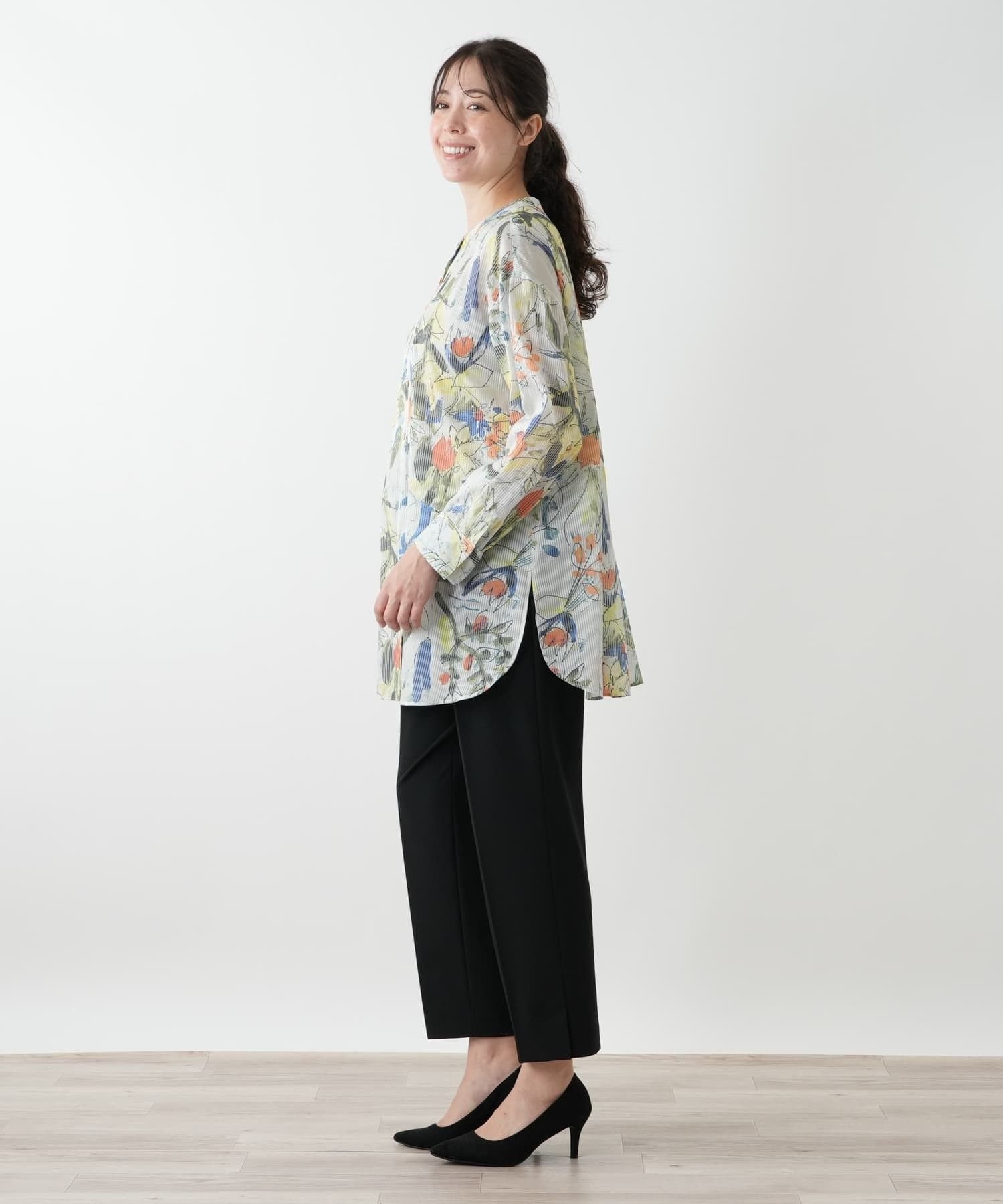 Leilian PLUS HOUSE プリントブラウス【MUSE BY ROCHAS Premiere】 レリアン プラスハウス トップス シャツ・ブラウス グリーン
